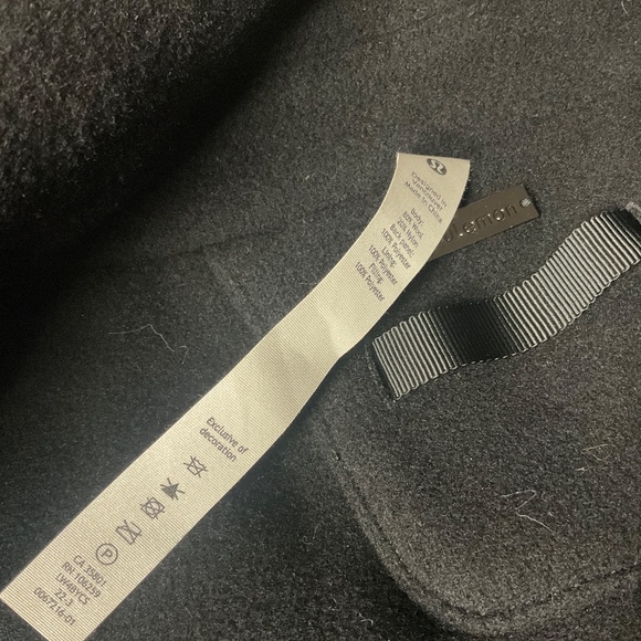LULULEMON NWT WOOL LONG COAT BLACK SZ 14 - Picture 7 of 10